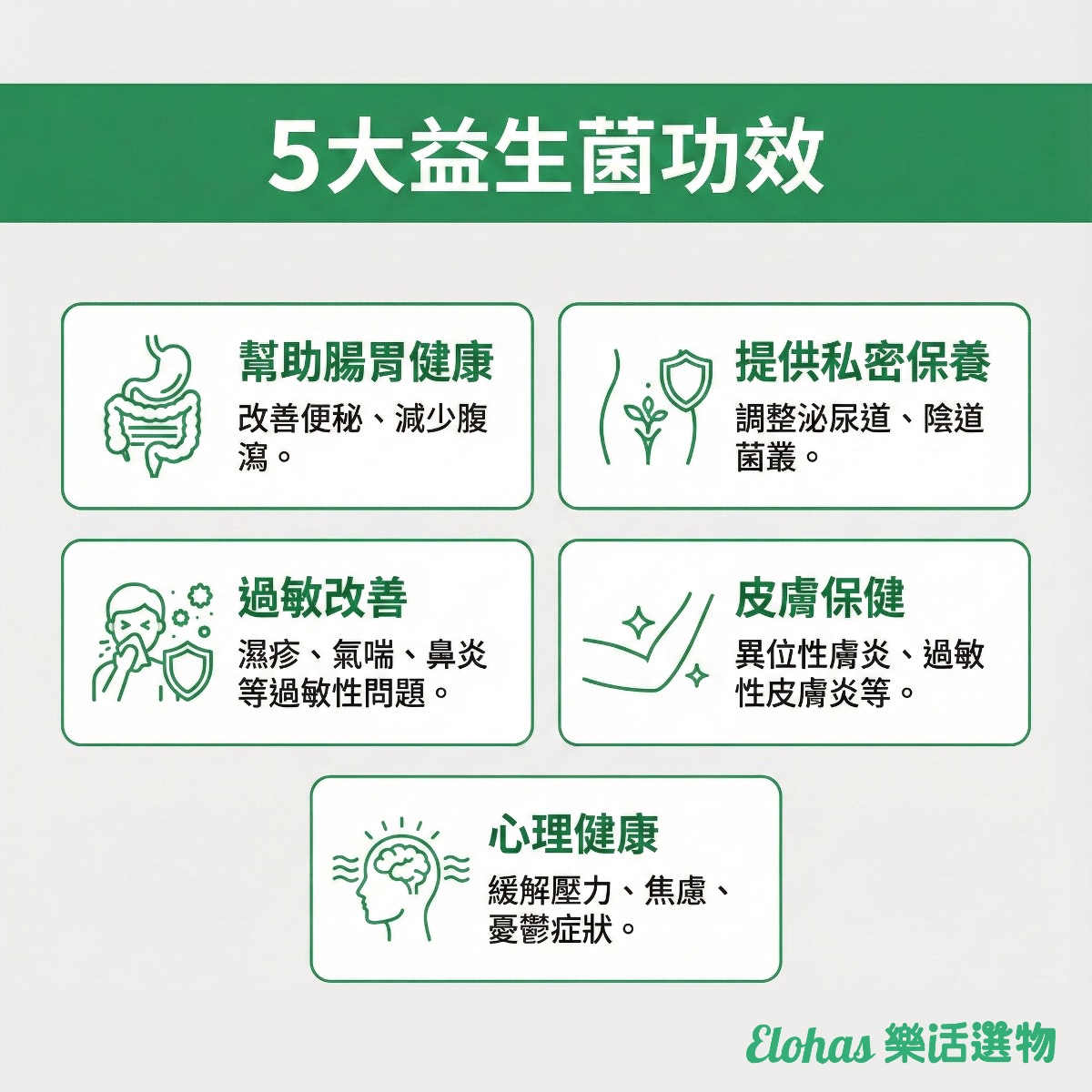 5大菌株的益生菌功效總整理